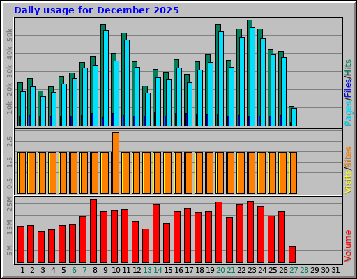 Daily usage for December 2025