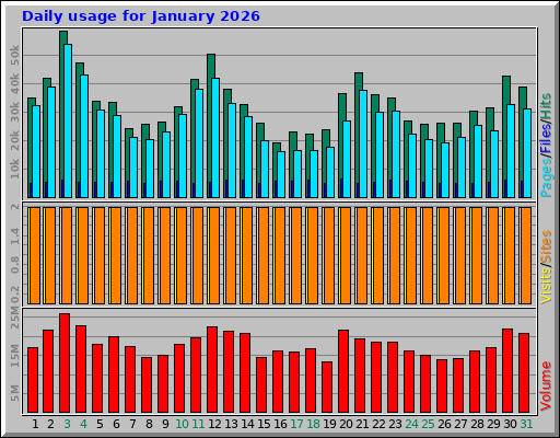 Daily usage for January 2026 Daily usage for January 2026